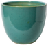 simple modern round egg planter in Turquoise glaze