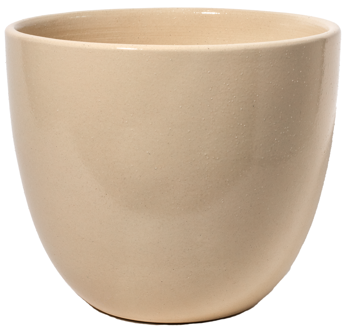 Large tan egg shaped ceramic planter