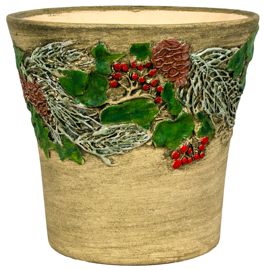 Handpainted Holiday Planter - Aged