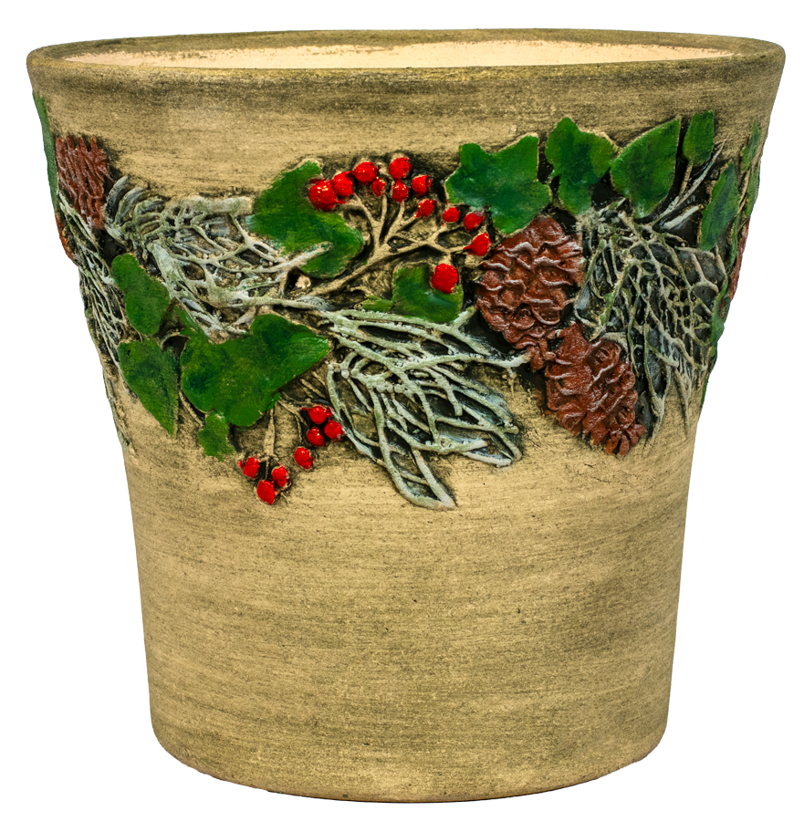 Handpainted Holiday Planter - Aged