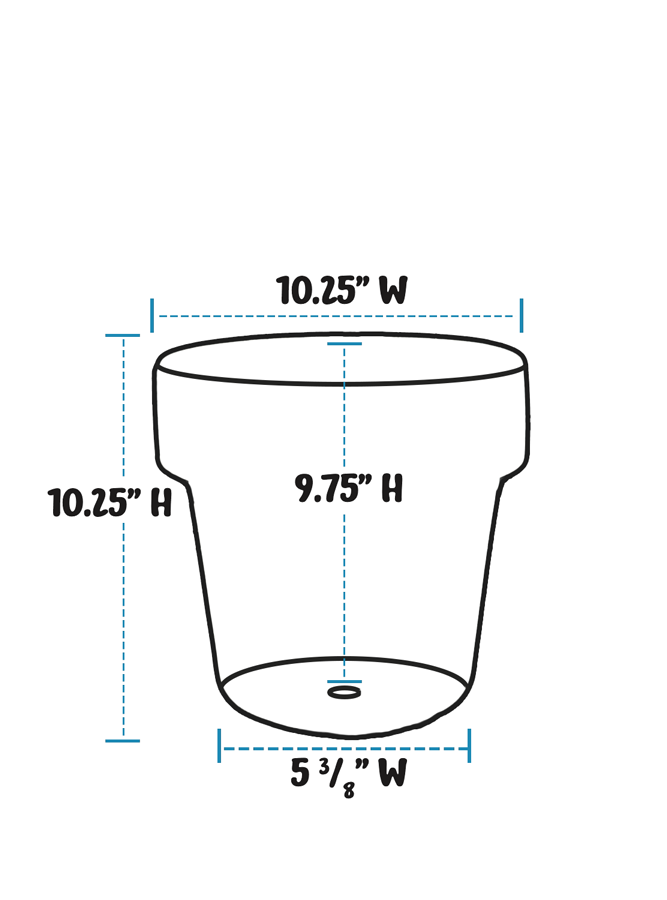 Handpainted Lavender 10" Planter - Aged