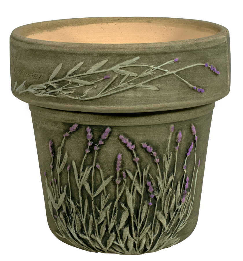 Handpainted Lavender 10" Planter - Aged