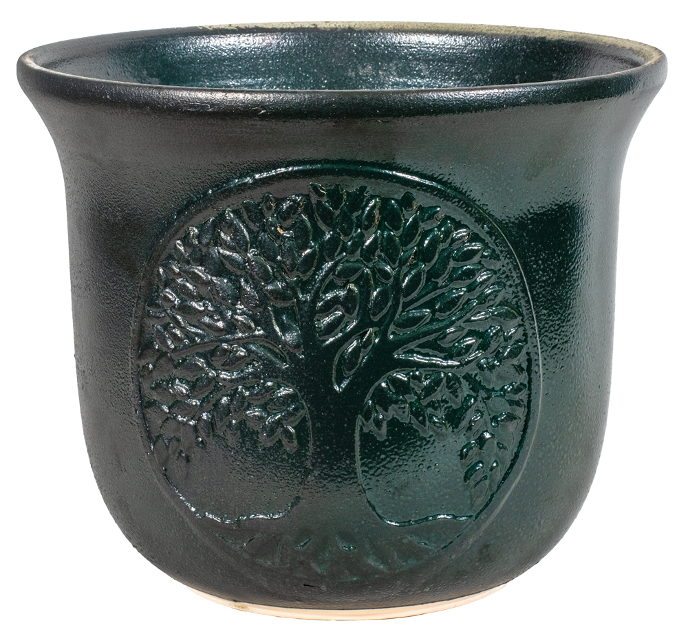 tree pot planter Burley Clay Tree of Life Clay Pot Planter, Green