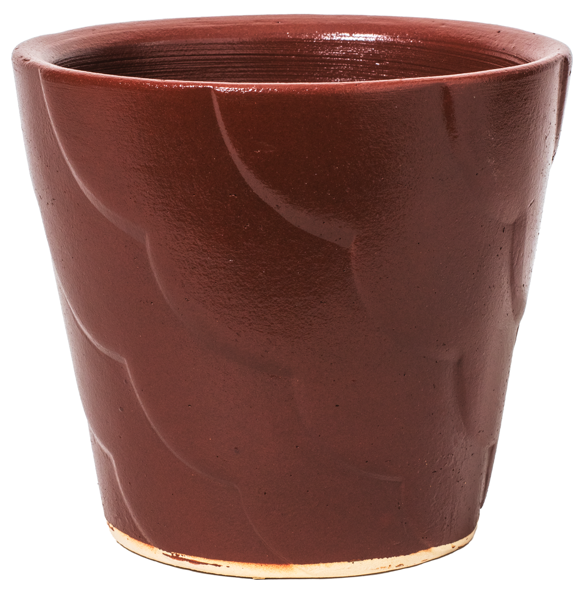 small blush ceramic planter with ribbon design