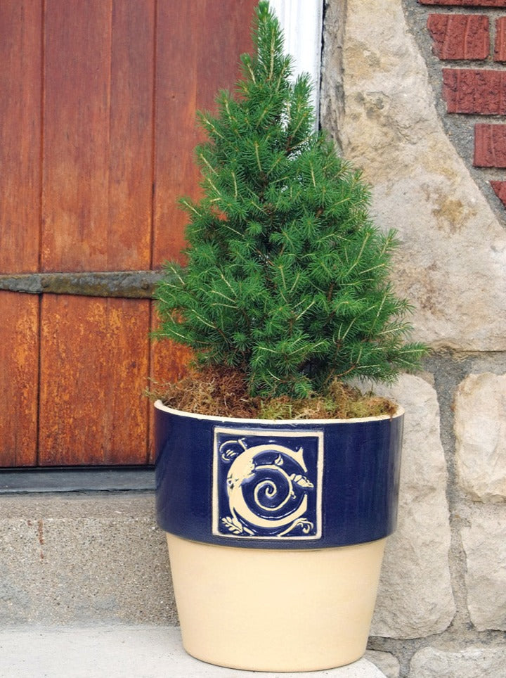 Bookplate Planter - Cobalt Blue A-Z