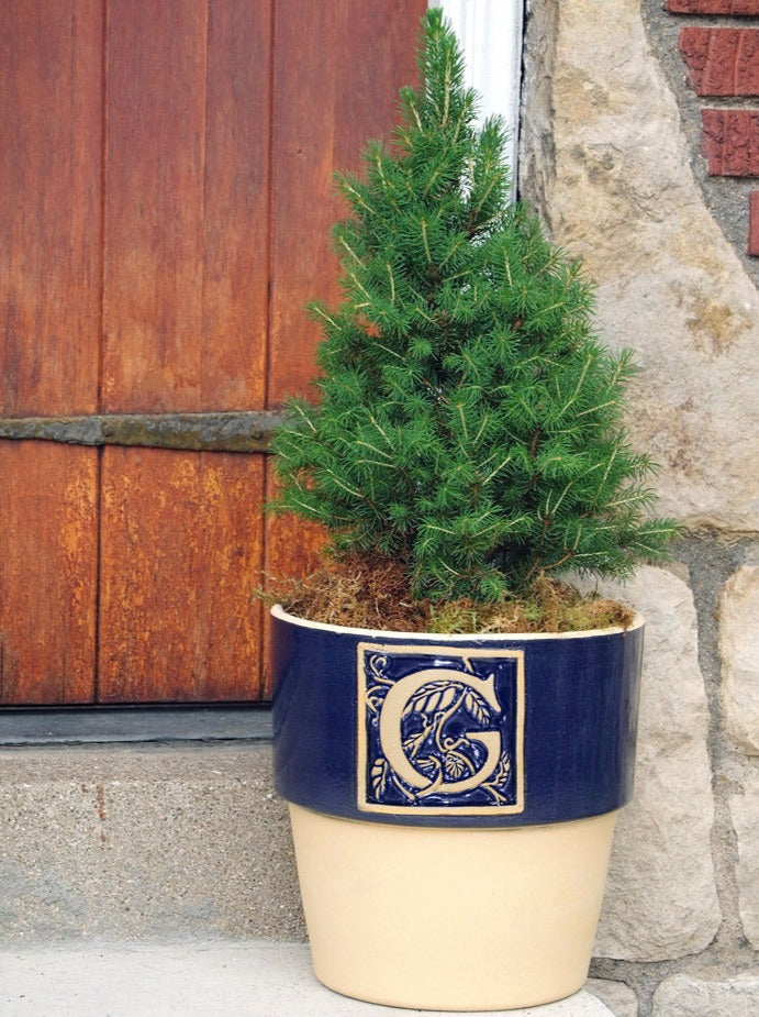 Bookplate Planter - Cobalt Blue A-Z