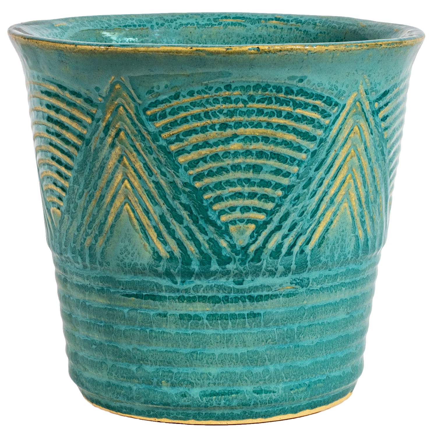 Adobe Planter - Mosaic Turquoise – BurleyPottery Adobe Planter - Mosaic Turquoise – BurleyPottery