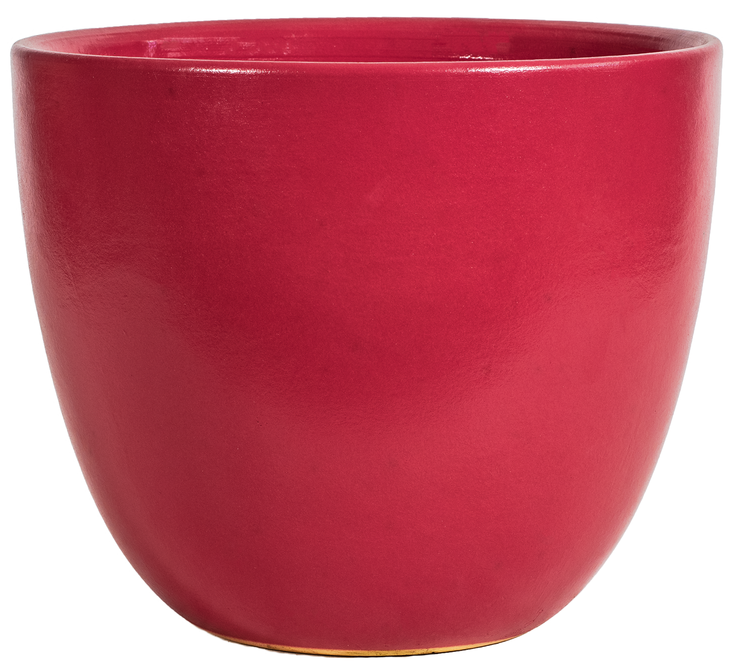 simple modern round egg planter in red glaze