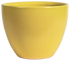 simple modern round egg planter in yellow glaze