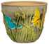 small planter with a hand painted butterflies and grasses