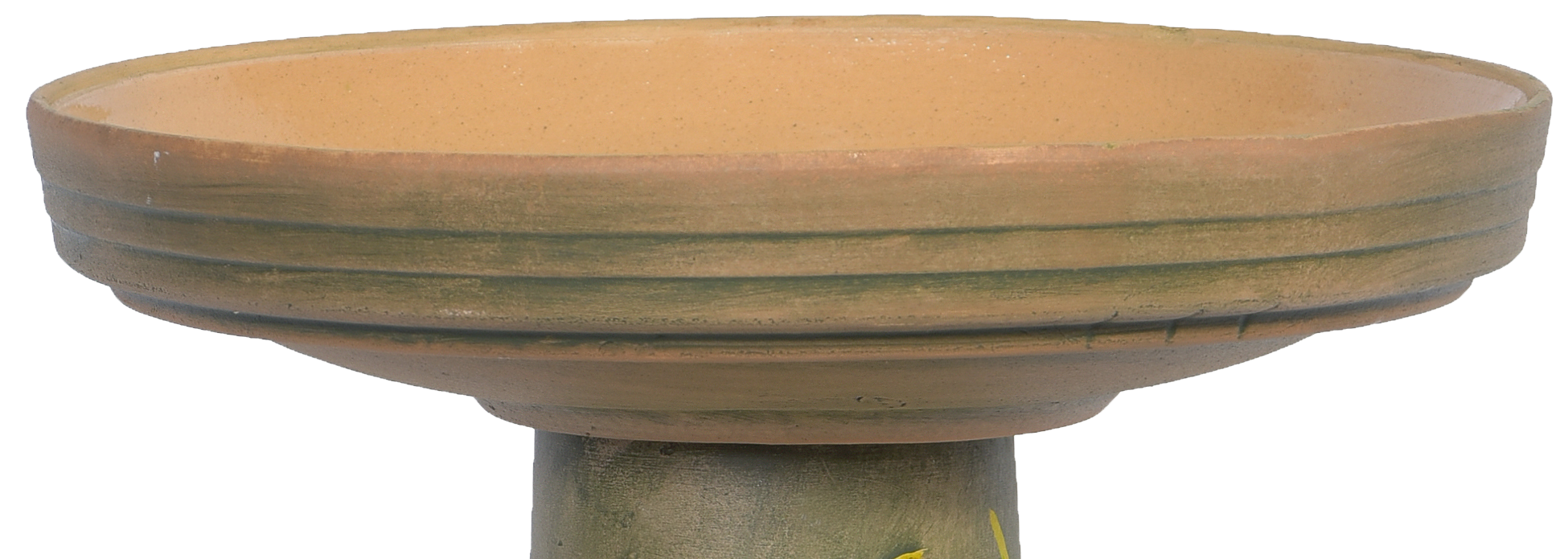 locking ceramic brown aged birdbath top