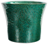 flared round green glazed ceramic planter