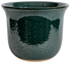 large ceramic green planter in a bell shape