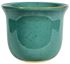 large ceramic turquoise planter in a bell shape