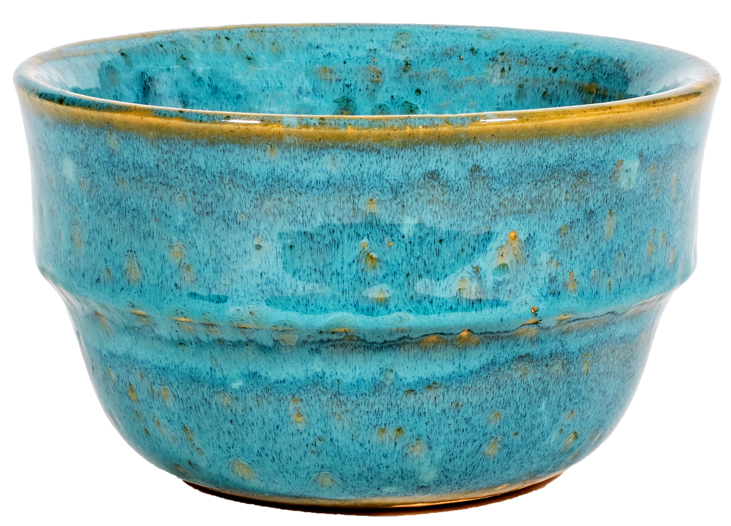 small rounded bowl planter in turquoise glaze