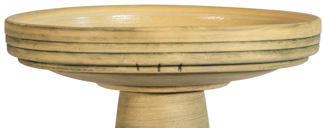 locking ceramic brown aged birdbath top