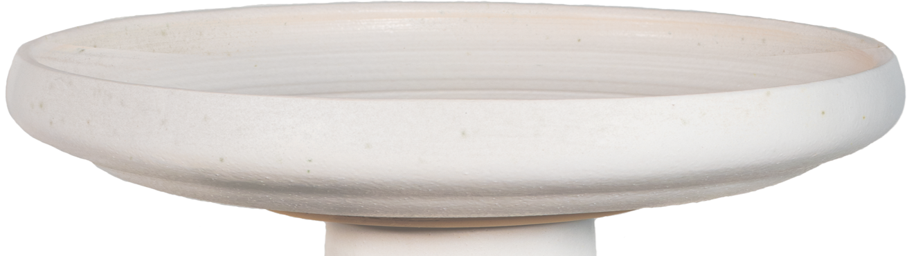 large white modern ceramic birdbath top