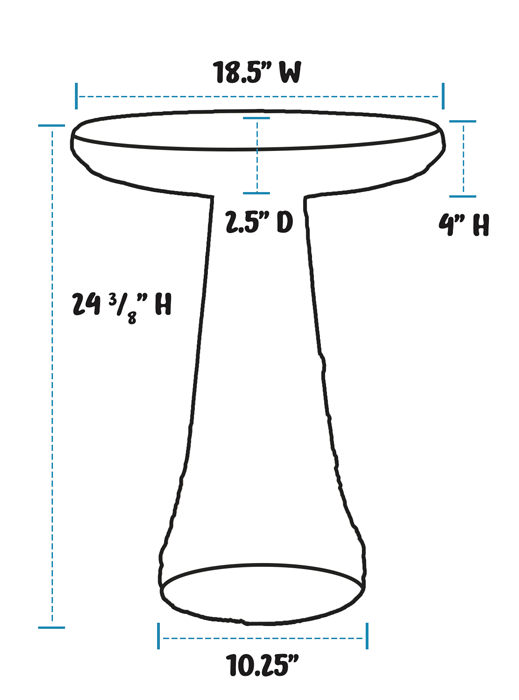 Handpainted Garden Bee Birdbath Set
