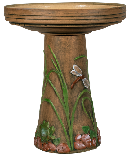 Handpainted DragonFly Birdbath Set