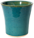 tall fluted turquoise ceramic planter