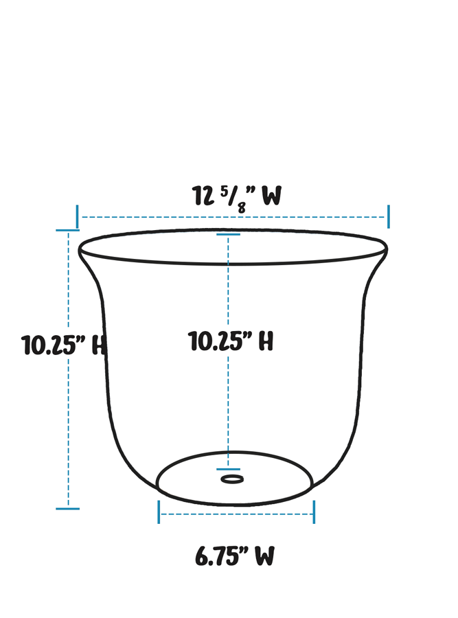 12 litre plant pot dimensions Flora 12" Planter