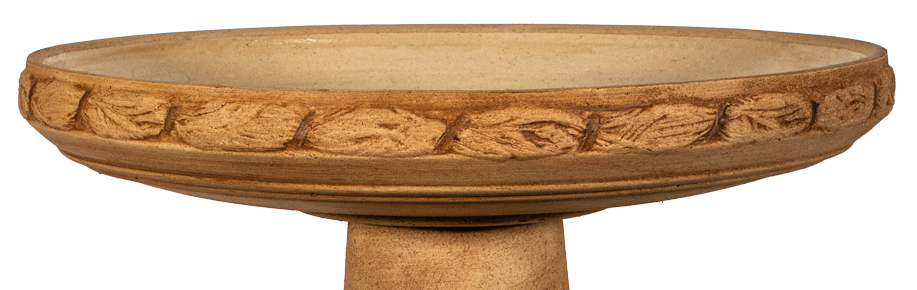 Garden Bee Birdbath Top - Brown Aged