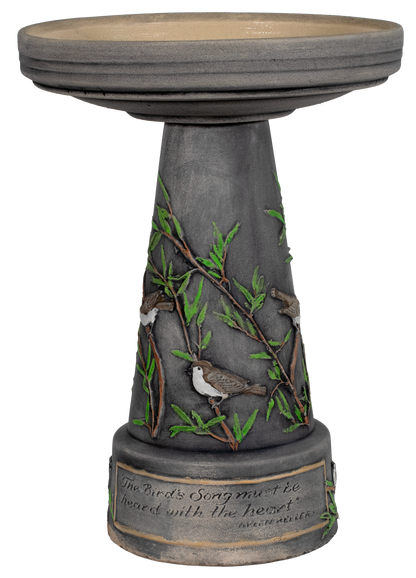 Handpainted Songbird Birdbath Set