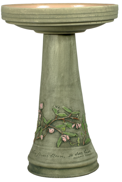 Handpainted Hope Birdbath Set - Aged