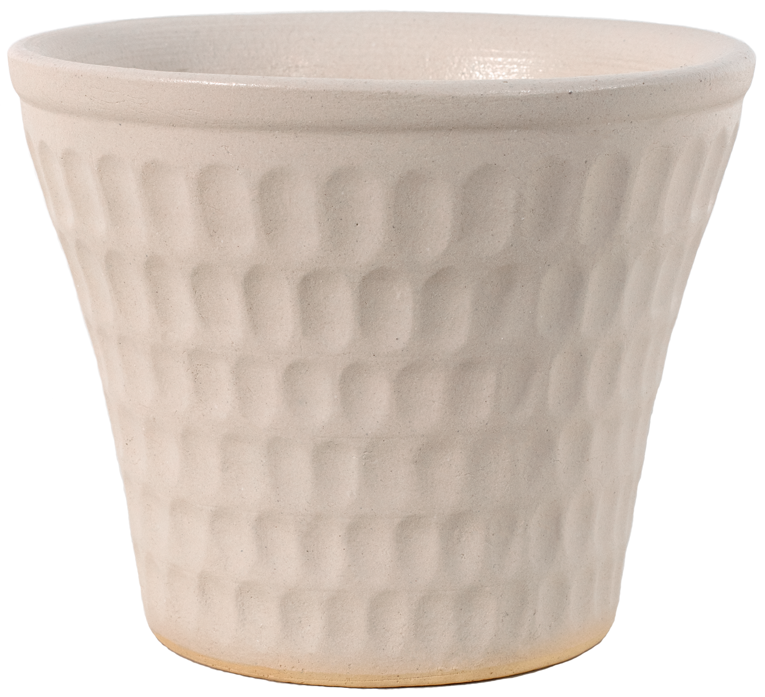 medium white ceramic planter with oval design