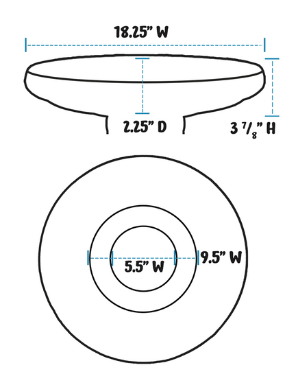 Muskingum Birdbath Top - Blue Surf