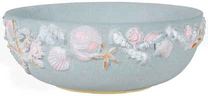 Shore Seabreeze Blue Low Bowl - Handpainted