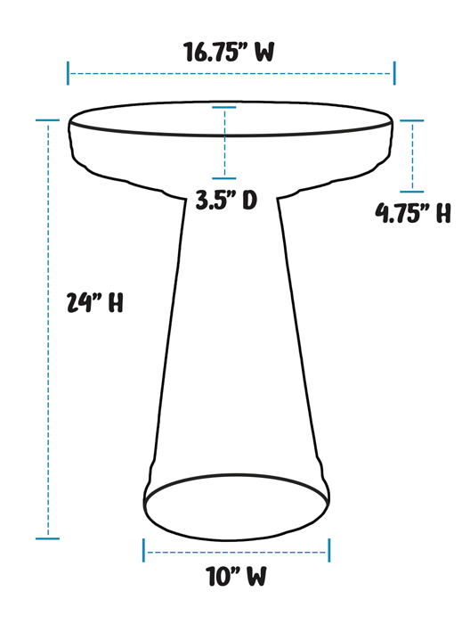 Simple Elegance Birdbath Set - White