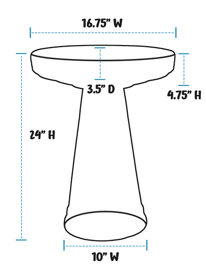 Simple Elegance Birdbath Set - White