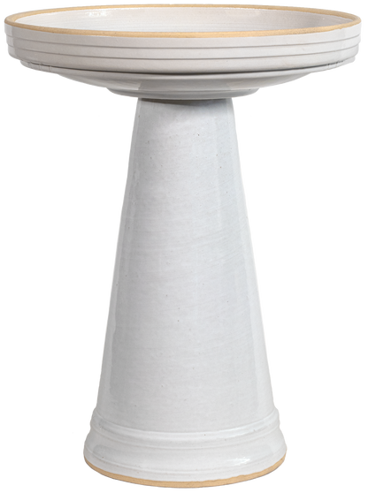 Simple Elegance Birdbath Set - White
