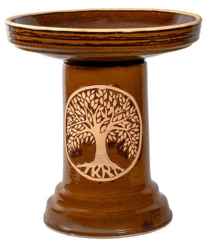 Tree of Life Birdbath Set - Golden Umber