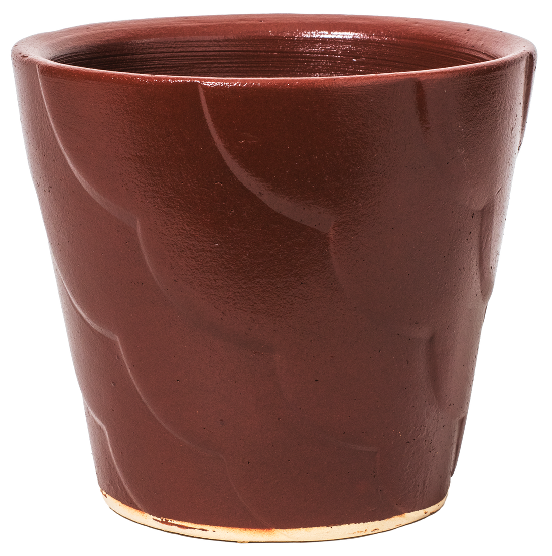 small blush ceramic planter with ribbon design