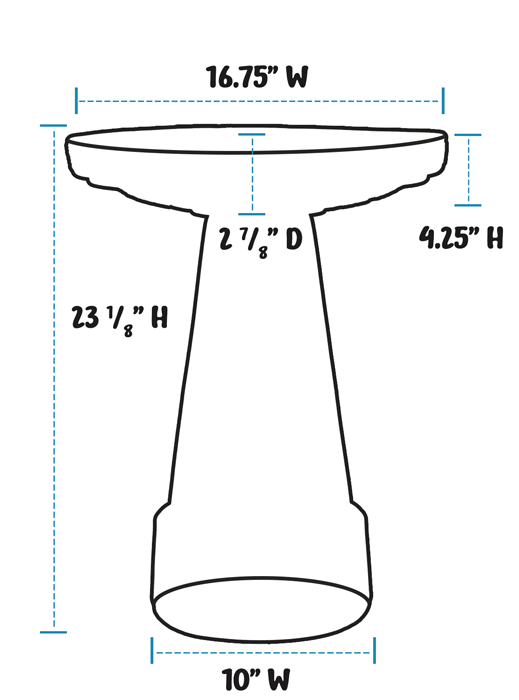Handpainted Winter Cardinal Birdbath Set