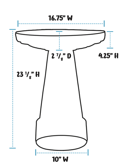Handpainted Winter Cardinal Birdbath Set