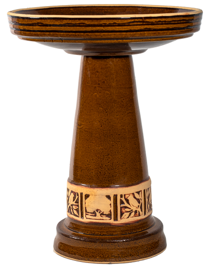 Zanesville Birdbath Set - Golden Umber Simple Top