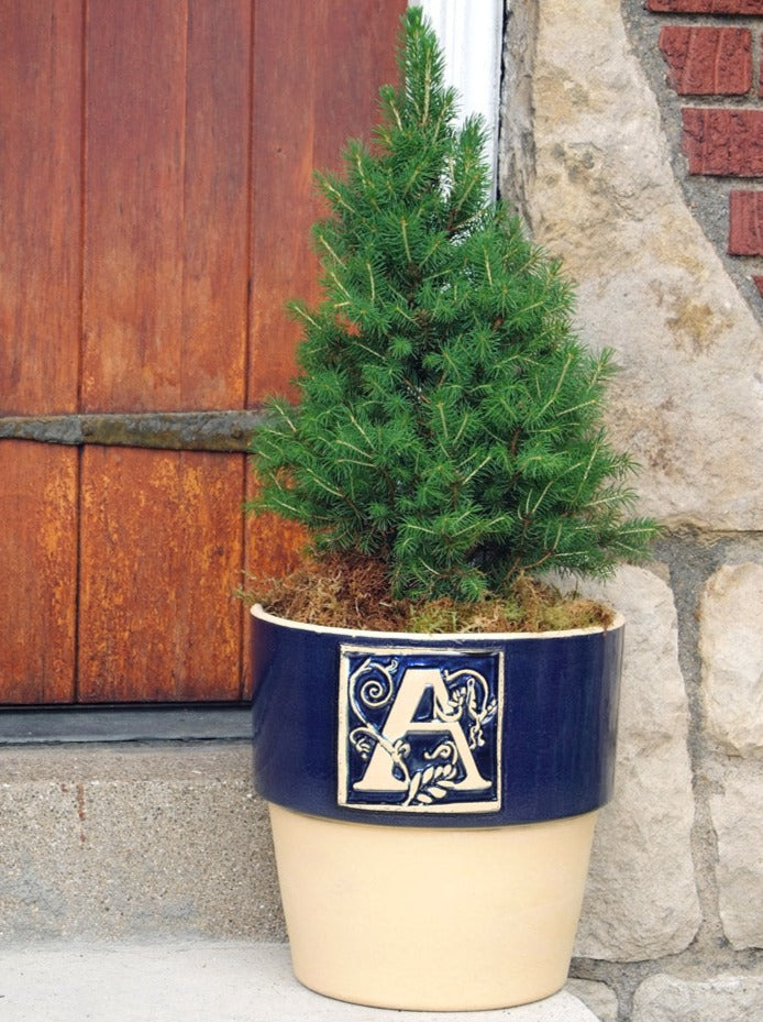 Bookplate Planter - Cobalt Blue A-Z