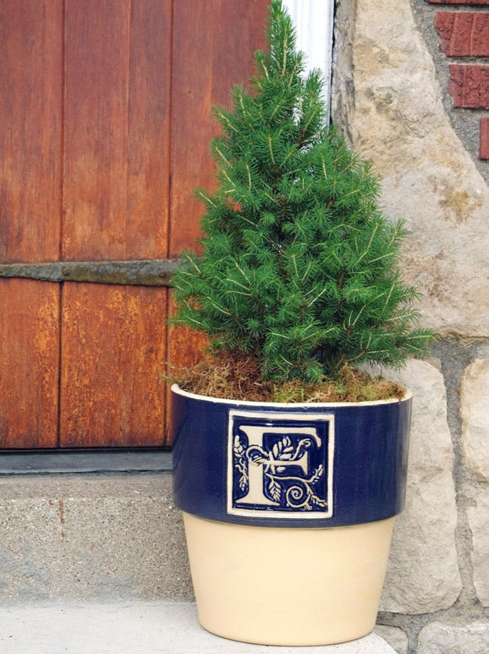 Bookplate Planter - Cobalt Blue A-Z