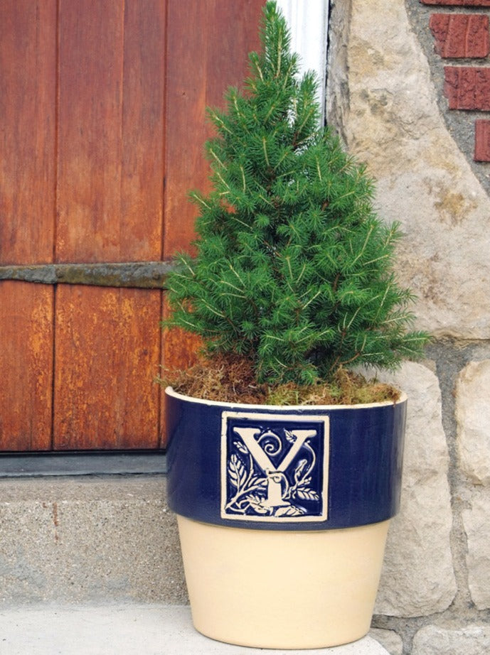 Bookplate Planter - Cobalt Blue A-Z