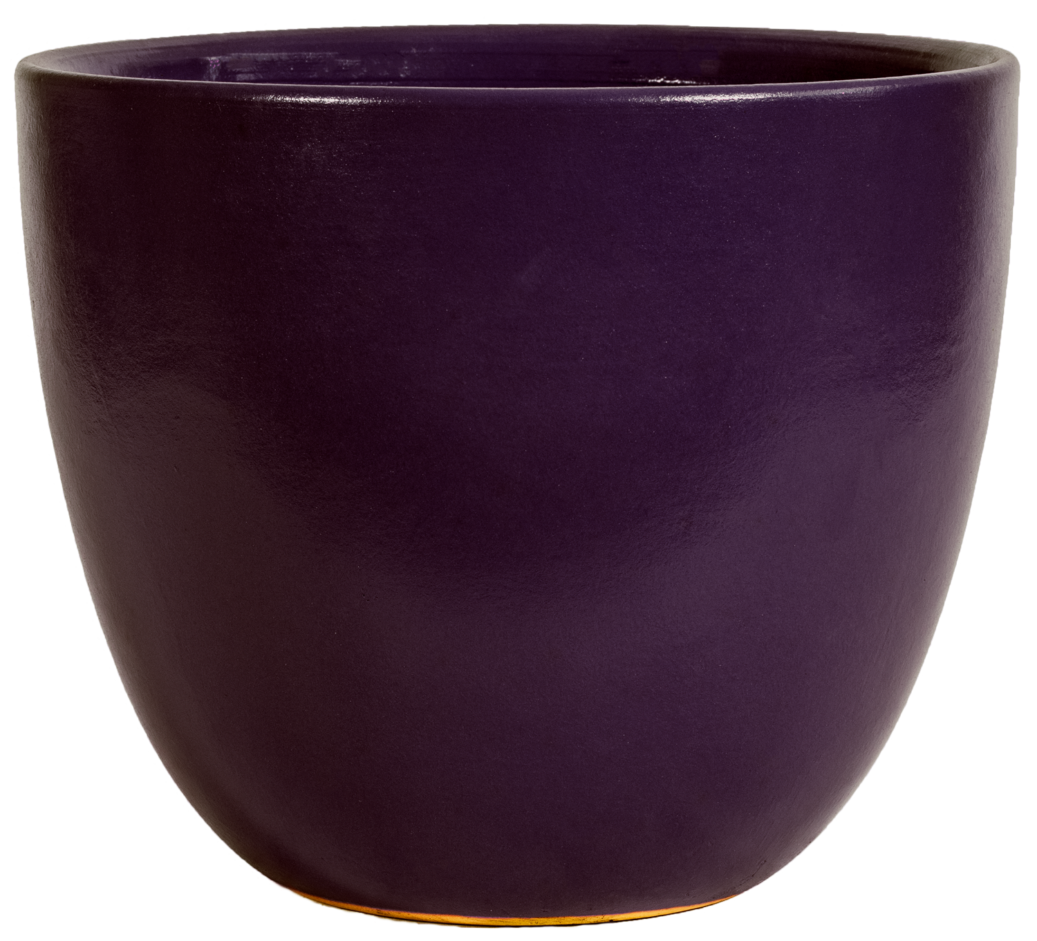 simple modern round egg planter in purple glaze