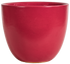 simple modern round egg planter in red glaze