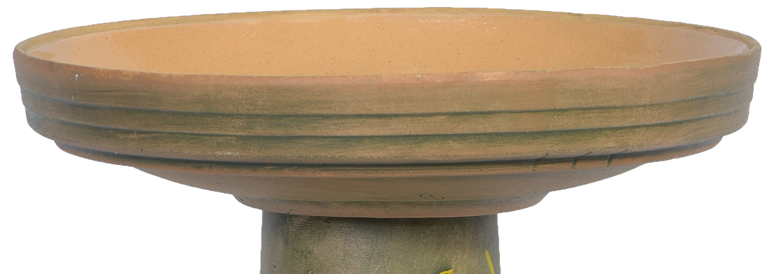 locking ceramic brown aged birdbath top
