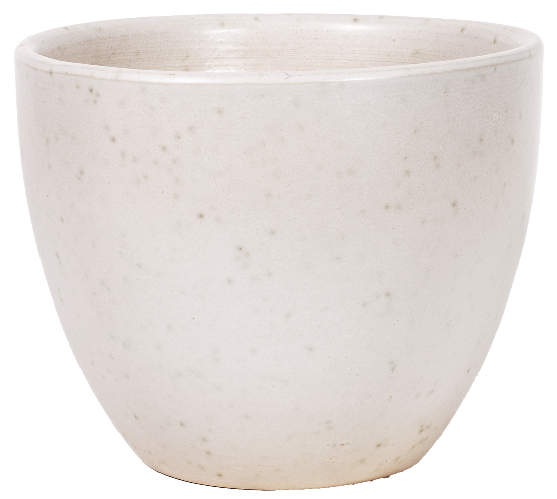 simple modern round egg planter in white glaze