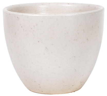 simple modern round egg planter in white glaze