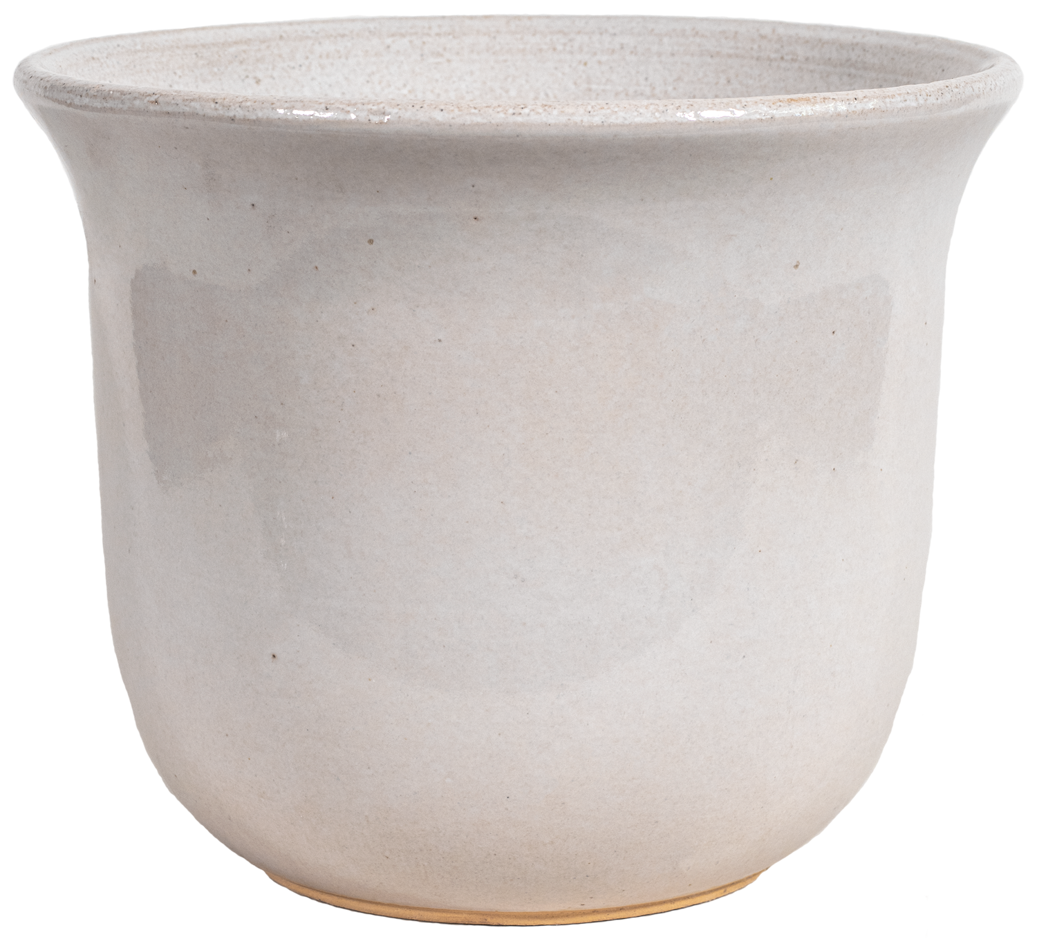large ceramic white planter in a bell shape