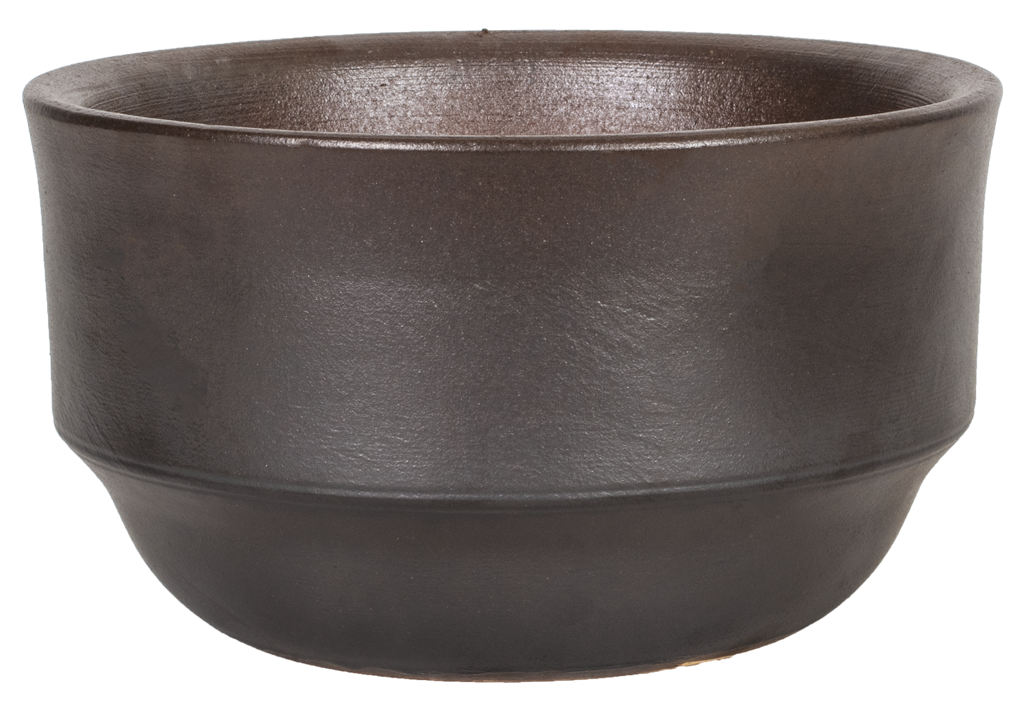 Medium rounded bowl planter in brown glaze