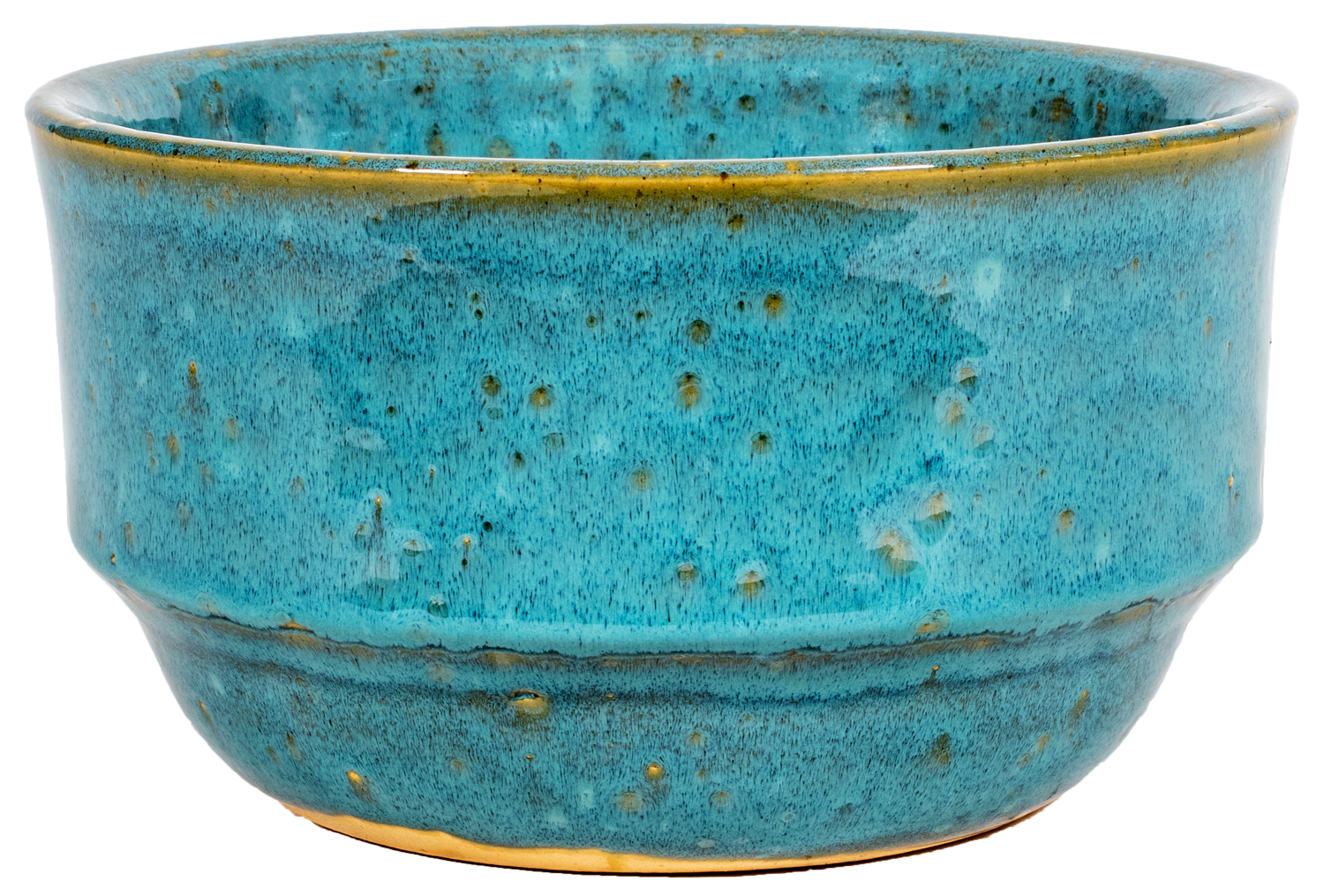 Medium rounded bowl planter in turquoise glaze